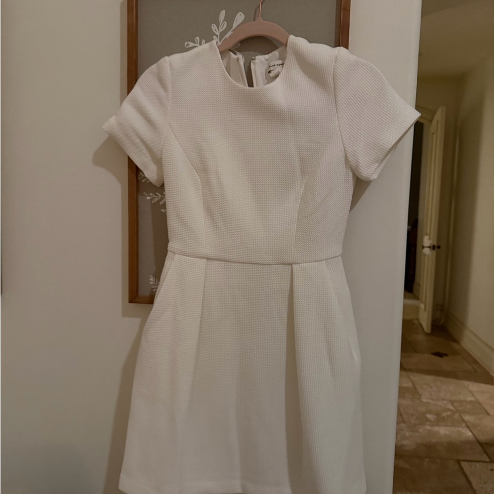 Club Monaco Textured Cream Dress